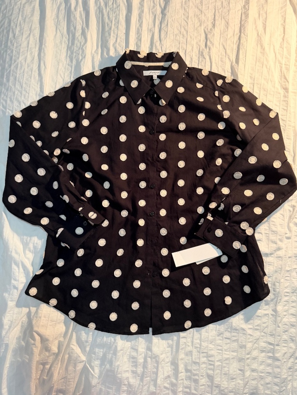 NWT Foxcroft 3d polka dot blouse Size 16
